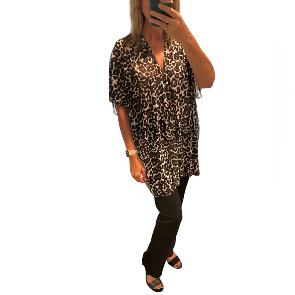 Animal print kimono.